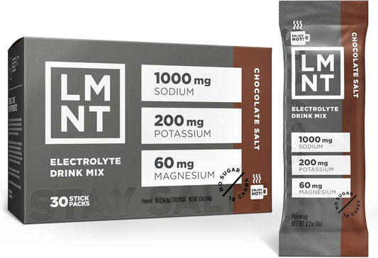 LMNT Zero Sugar Electrolytes - Chocolate Salt | Drink Mix | 30-Count