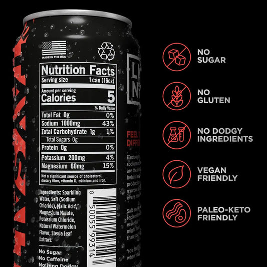 LMNT Sparkling Electrolyte Drink - Watermelon Salt | 12-Count
