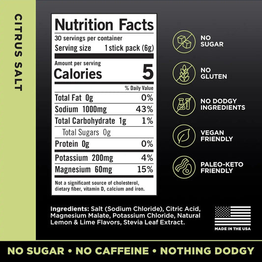LMNT Zero Sugar Electrolytes - Citrus Salt | Drink Mix | 30-Count